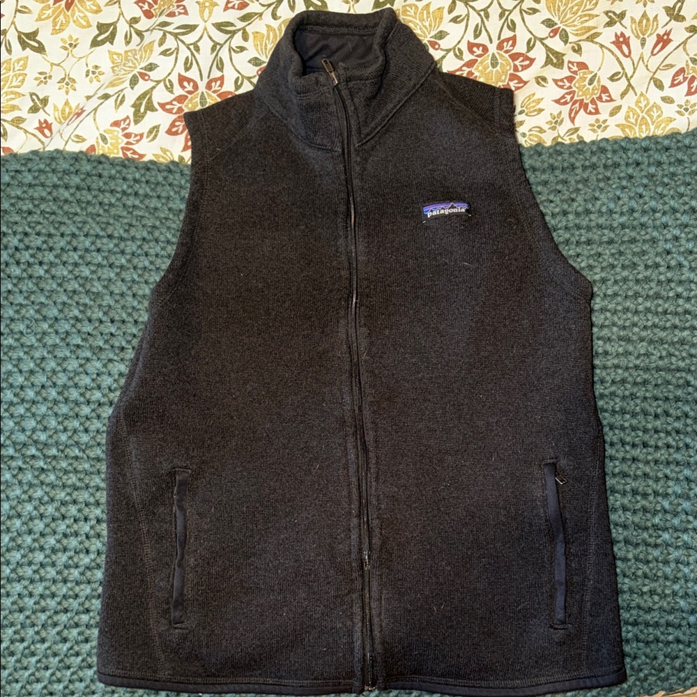 Patagonia Black Full-Zip Fleece Vest
